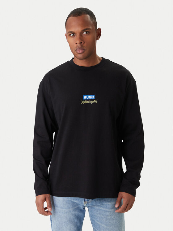 HUGO HUGO Longsleeve Nichaboso JJK 50554835 Negru Relaxed Fit