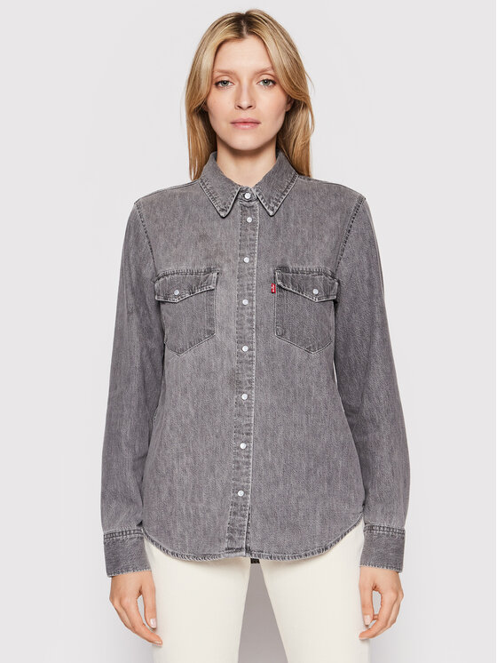 Levi's® cămașă de blugi Essential Western 16786-0013 Gri Regular Fit