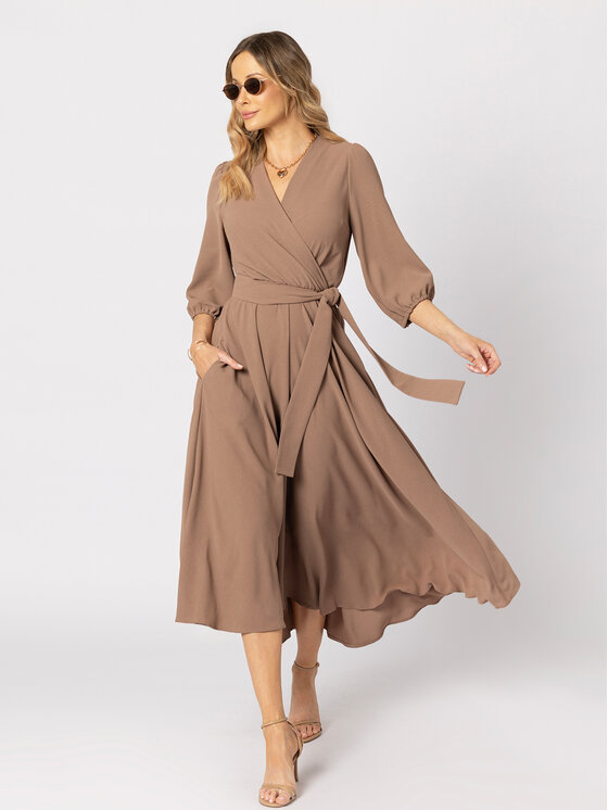 LIDIA KALITA LIDIA KALITA Sukienka koktajlowa Ophélie Brązowy Flare Fit
