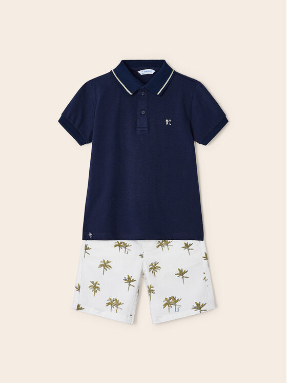 Mayoral Mayoral Komplet polo i spodenki 3241 Kolorowy Regular Fit
