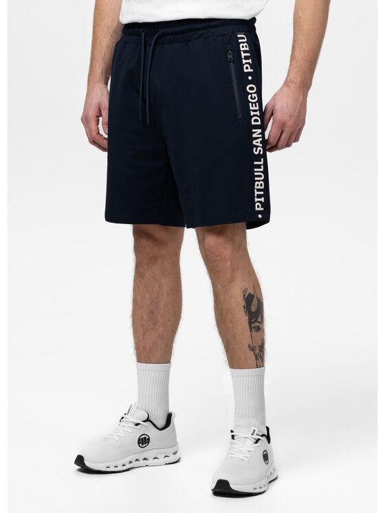 PITBULL PITBULL Szorty sportowe TAPE PARKER Granatowy Regular Fit