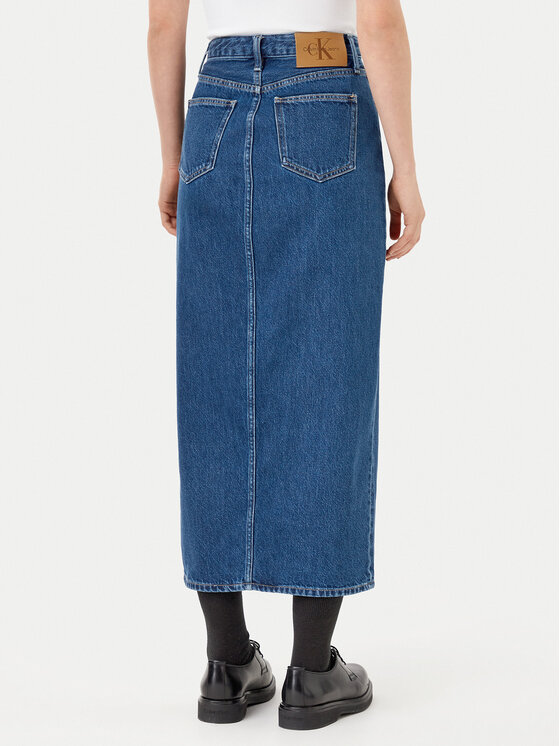 Calvin Klein Jeans Calvin Klein Jeans Fustă de blugi J20J224531 Bleumarin Straight Fit
