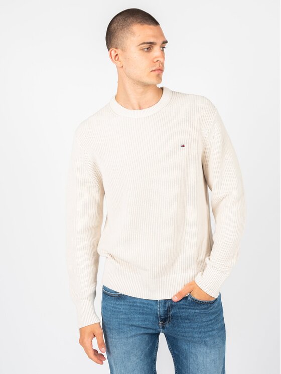 Tommy Hilfiger Tommy Hilfiger Sweter MW0MW21303 Écru Regular Fit