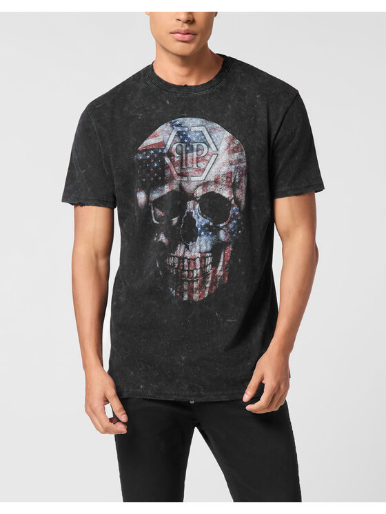 PHILIPP PLEIN PHILIPP PLEIN T-Shirt 26241 Czarny Regular Fit
