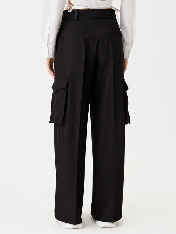 HUGO HUGO Spodnie materiałowe Hubike 50530970 Czarny Wide Leg