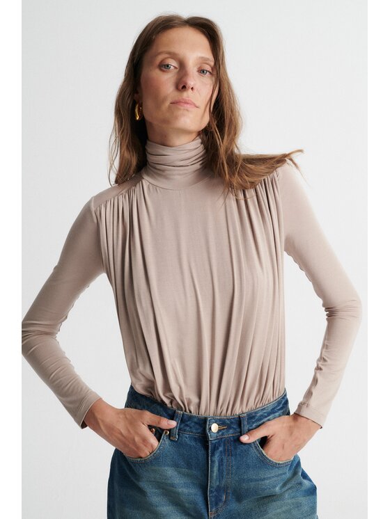 MARI PRETI MARI PRETI Body LUME Beżowy Slim Fit