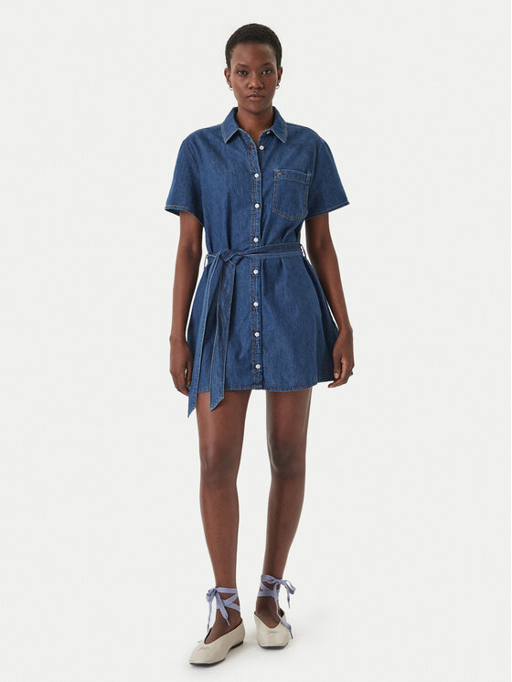 Tommy Jeans Tommy Jeans Džínové šaty DW0DW22787 Modrá Regular Fit