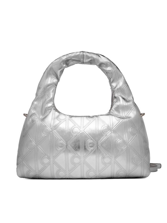 Calvin Klein Calvin Klein Kabelka Puffy Aop Mini Bag With Strap LV04F3444G Stříbrná