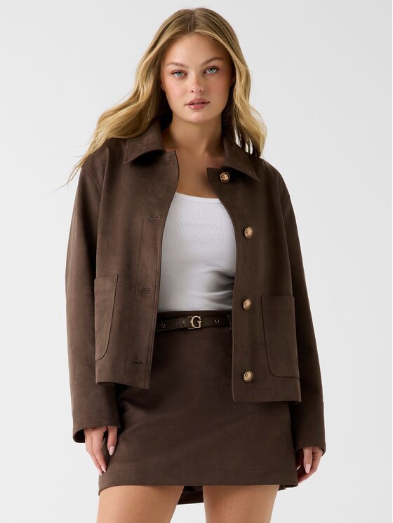 Guess Guess Bunda pro přechodné období 183553 Hnědá Classic Fit