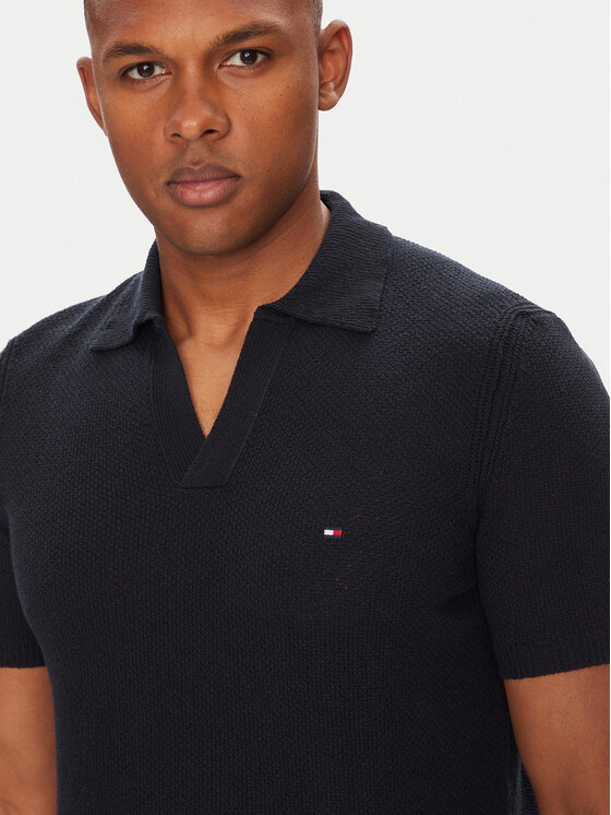 Tommy Hilfiger Tommy Hilfiger Тениска с яка и копчета MW0MW39531 Тъмносин Regular Fit