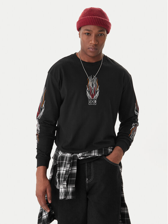 DC Shoes Longsleeve Burn Out HLS EDYZT04355 Negru Regular Fit