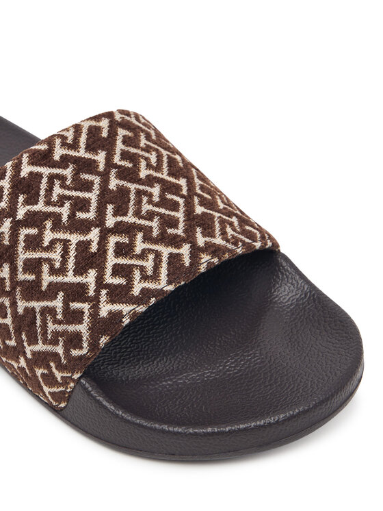 Tommy Hilfiger Tommy Hilfiger Nazouváky Th Monogram Pool Slide FW0FW09611 Hnědá