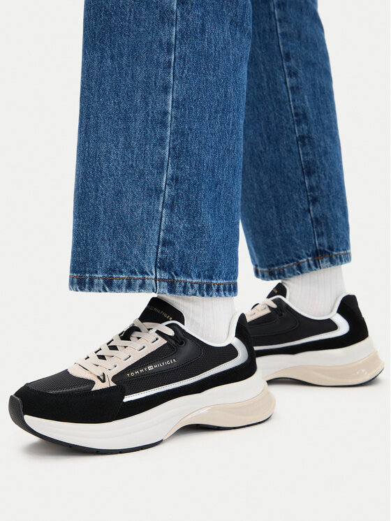 Tommy Hilfiger Tommy Hilfiger Sneakersy Th Sporty Chic Runner FW0FW09187 Czarny