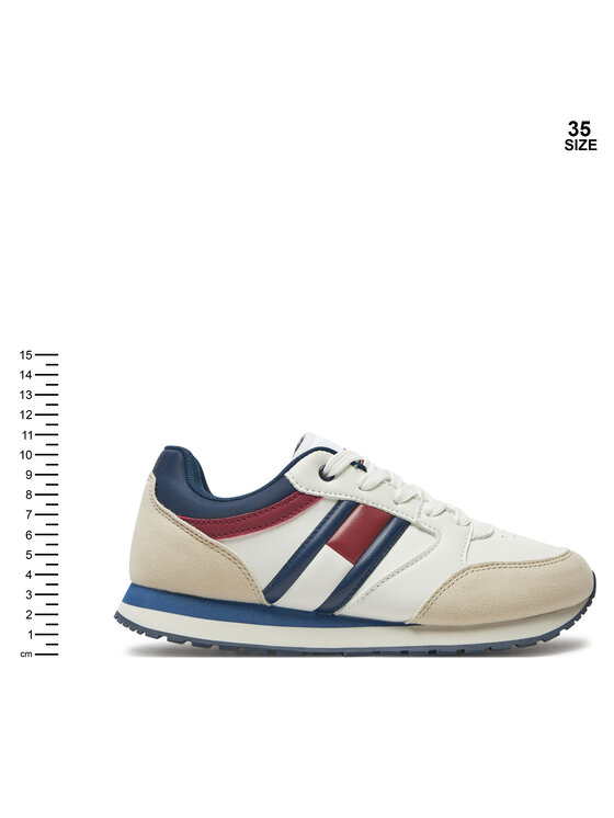 Tommy Hilfiger Tommy Hilfiger Sneakersy Flag Low Cur Lace-Up Sneaker T3X9-33664-1269 Biela