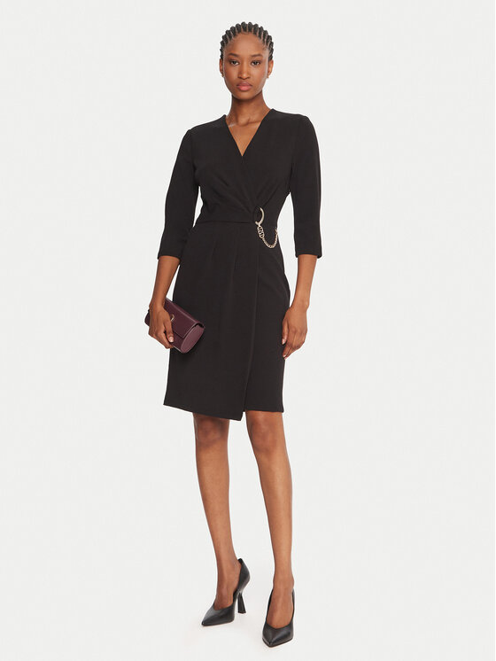 Rinascimento Rinascimento Kokteiļkleita CFC0020071002 Melns Regular Fit