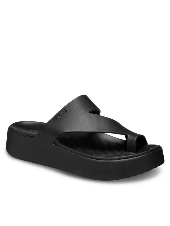 Crocs Crocs Čības uz pirksta Getaway Platform Toe Loop 210834 Melns