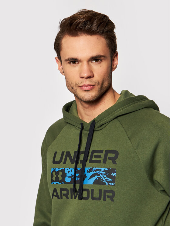 Under Armour Under Armour Bluza Ua Rival Signature 1366363 Zielony Relaxed Fit