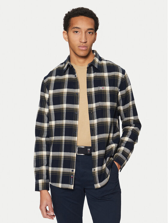 Tommy Jeans Tommy Jeans Ing Check Flannel DM0DM20670 Sötétkék Regular Fit