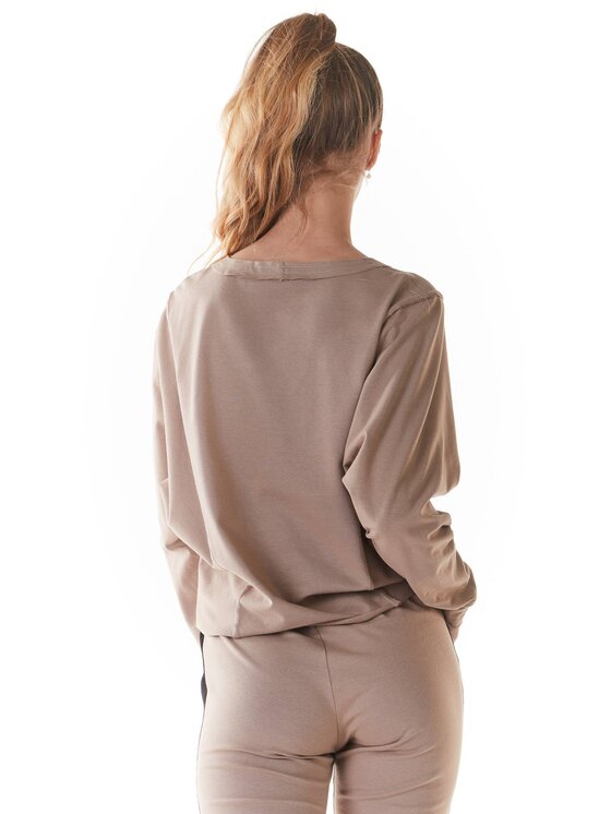 Infinite You Infinite You Bluzka M234 Beżowy Basic Fit