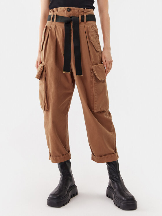 PINKO Pinko Szövet nadrág Ronfare 101840 A0D5 Barna Relaxed Fit