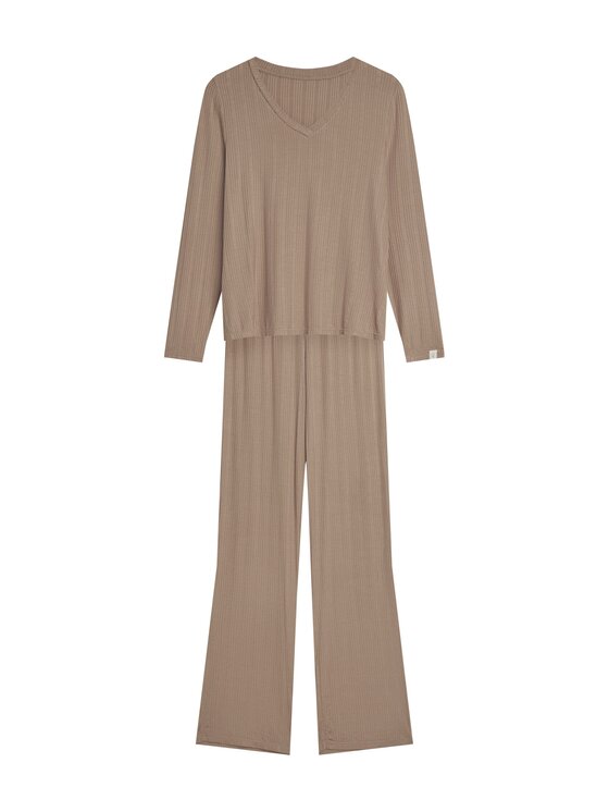 Esotiq Esotiq Piżama 44388 Beżowy Regular Fit
