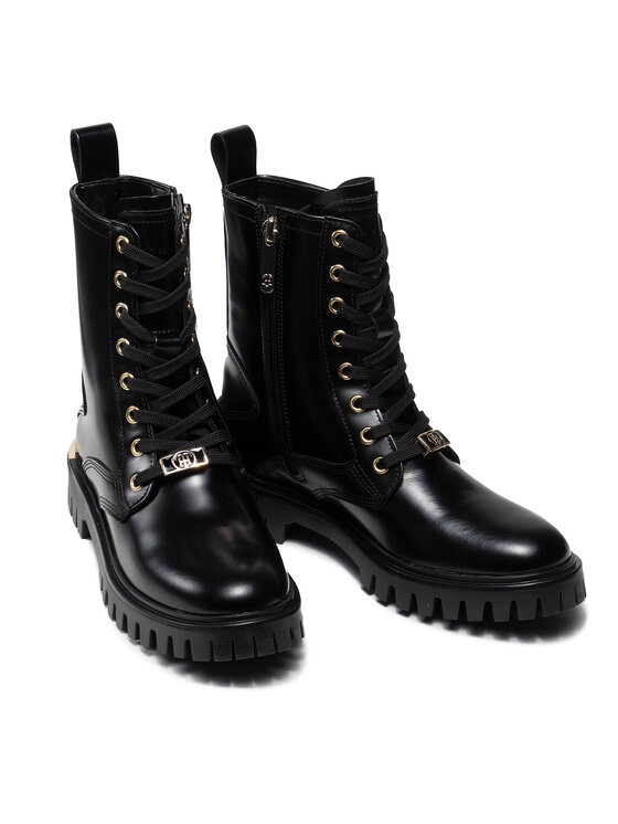 Tommy Hilfiger Tommy Hilfiger Outdoorová obuv Polished Leather Lace Up Boot FW0FW06008 Čierna