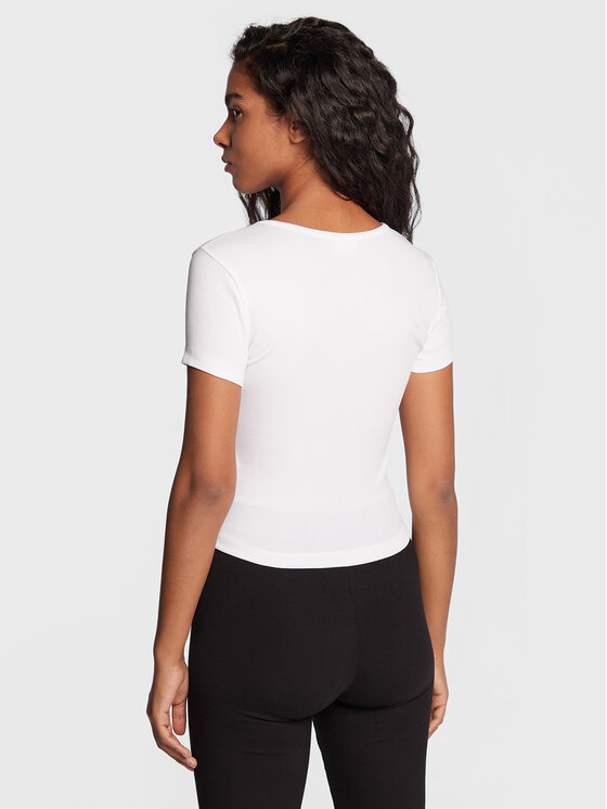 Gina Tricot Gina Tricot Marškinėliai Basic 17957 Balta Slim Fit