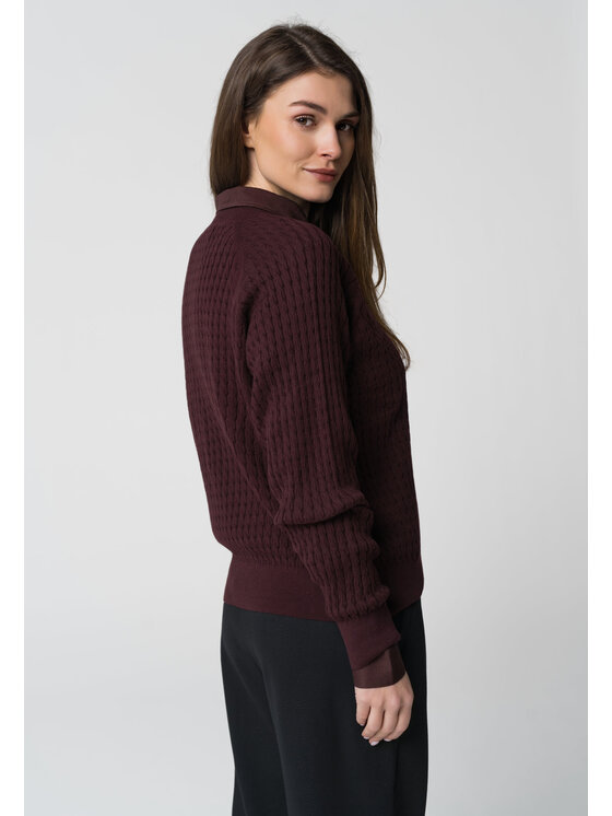 Volcano Volcano Sweter S-KAMA Fioletowy Regular Fit