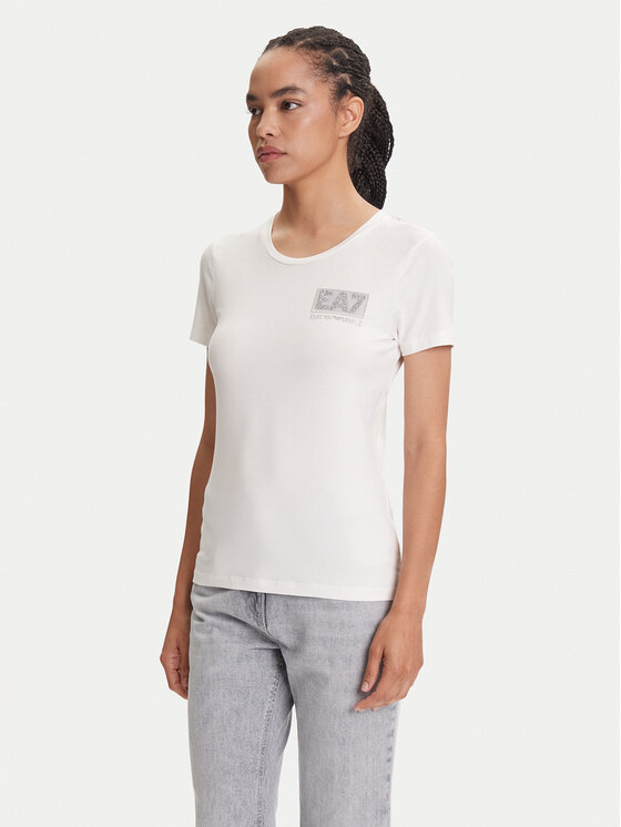 EA7 Emporio Armani EA7 Emporio Armani Póló 7W000492 AF10373 U0005 Ekru Regular Fit