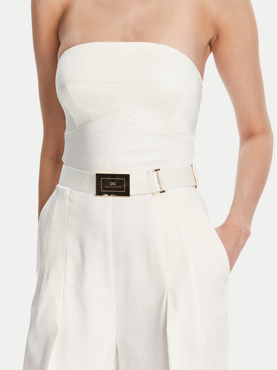 Elisabetta Franchi Elisabetta Franchi Kombinezon TU05152E2 100 Écru Regular Fit