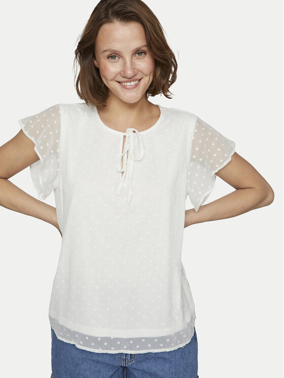 Vila Vila Bluse Edee 14100340 Weiß Regular Fit