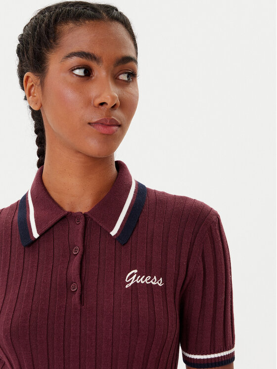 Guess Guess Поло V5BP04 Z1152 Бордовий Regular Fit