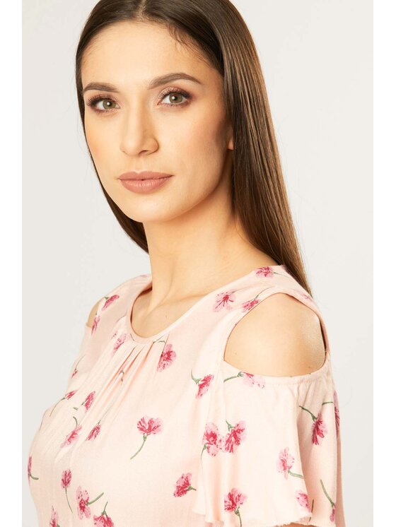 QUIOSQUE QUIOSQUE Sukienka codzienna PINK FRILL DRESS Różowy Regular Fit
