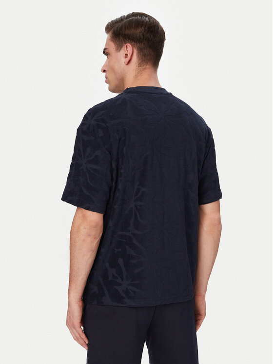BOSS BOSS Тишърт Flower 50559227 Тъмносин Regular Fit