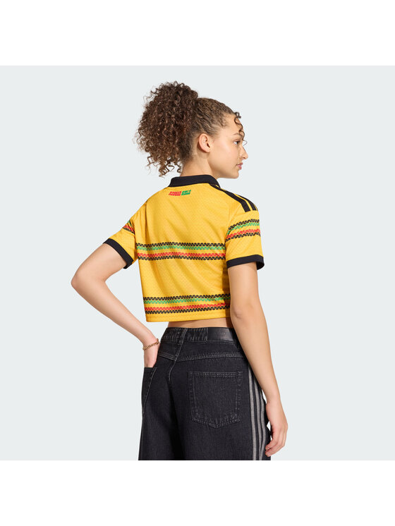 adidas adidas Koszulka techniczna Jamaica 26 x Bob Marley Home Cropped Jersey Żółty Regular Fit
