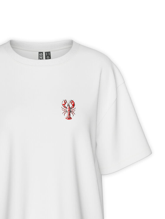 Pieces Pieces T-Shirt Tobster 17160811 Biały Oversize