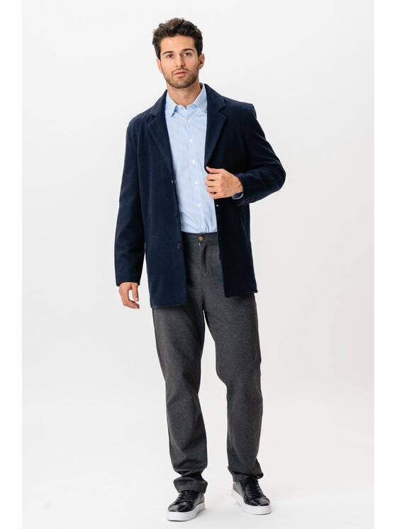 TeeShoppen TeeShoppen Płaszcz 'Basic Collection' Granatowy Regular Fit