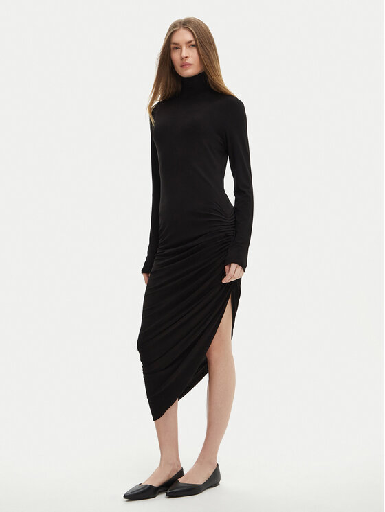 NORMA KAMALI NORMA KAMALI Každodenní šaty KK3243PLF35001 Černá Slim Fit