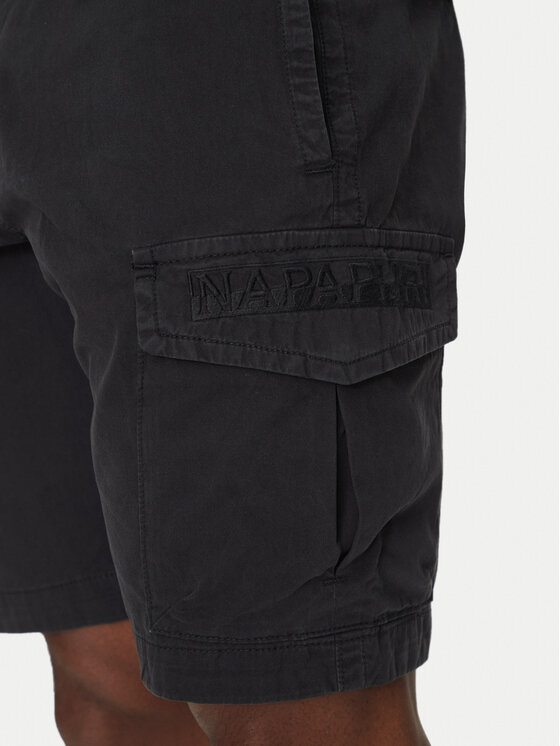 Napapijri Napapijri Bavlnené šortky N-Deline NP0A4HOT Čierna Regular Fit
