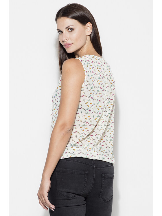 Lenitif Lenitif Blusa K139 Écru Regular Fit
