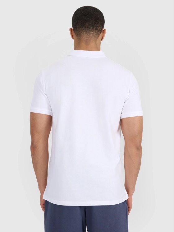 4F 4F Polo 4FWSS26TPTSM0988-10S Biały Regular Fit