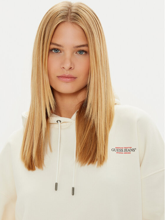 Guess Jeans Guess Jeans Суитшърт W4BQ21 KC811 Бежов Regular Fit