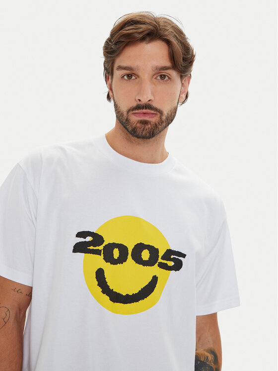 2005 2005 Tričko Unisex Smiley Biela Regular Fit