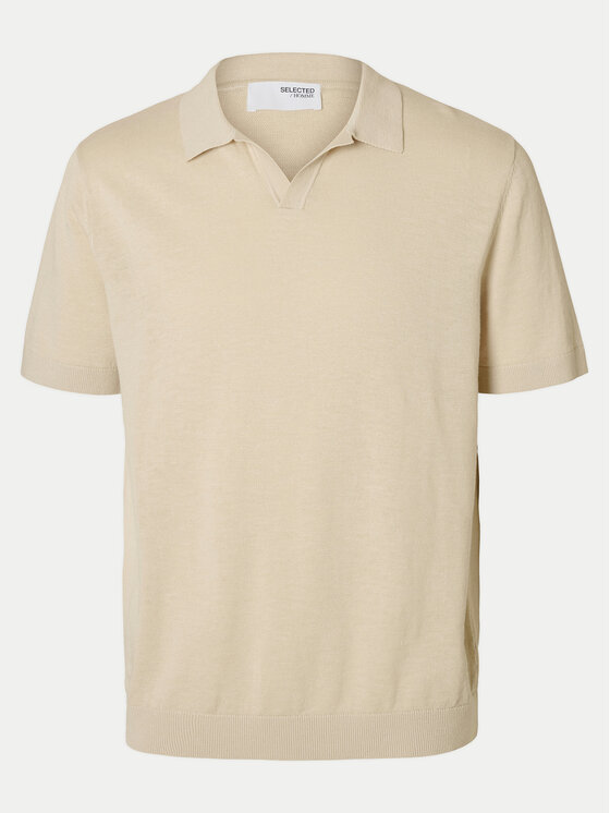 Selected Homme Selected Homme Polo Mattis 16096197 Beżowy Regular Fit