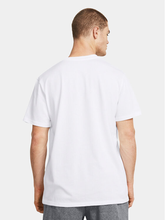 Under Armour Under Armour T-särk Ua Hw Armour Label Ss 1382831-100 Valge Loose Fit