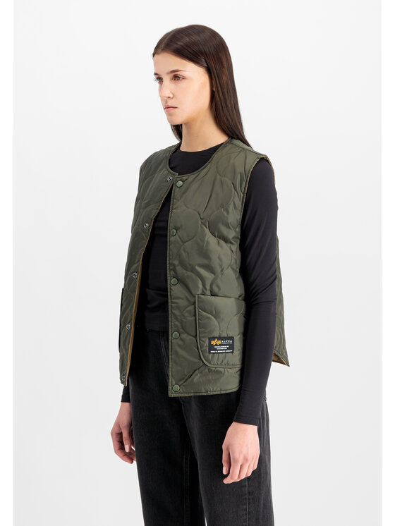 Alpha Industries Alpha Industries Kamizelka Reversible Vest Women Zielony Loose Fit
