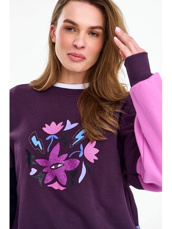 NAOKO NAOKO Bluza Purple Rain Różowy Regular Fit