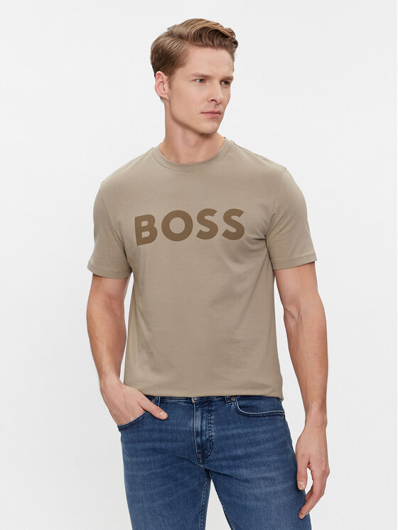 BOSS Boss T-shirt Thinking 1 50481923 Bež Regular Fit