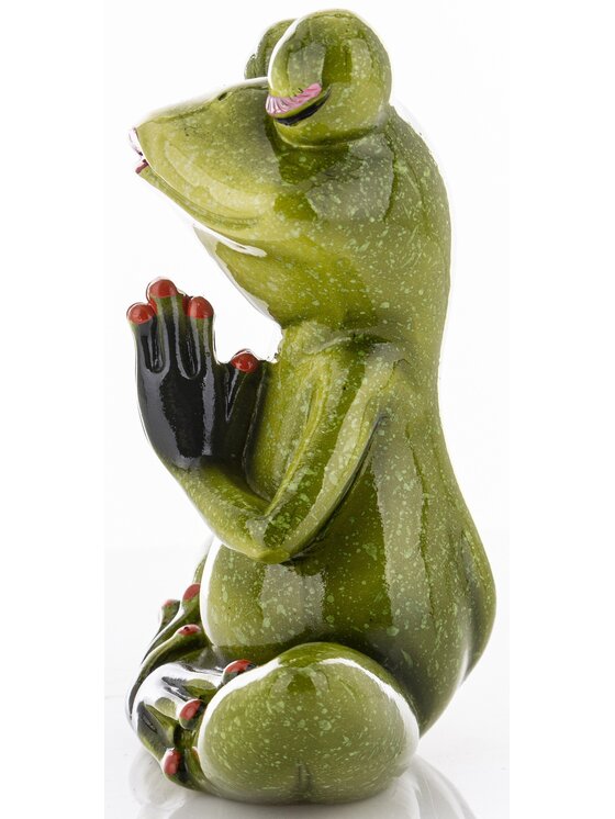 MIAhome MIAhome Figurka żaba joginka 14,5x15,5x7 cm Zielony