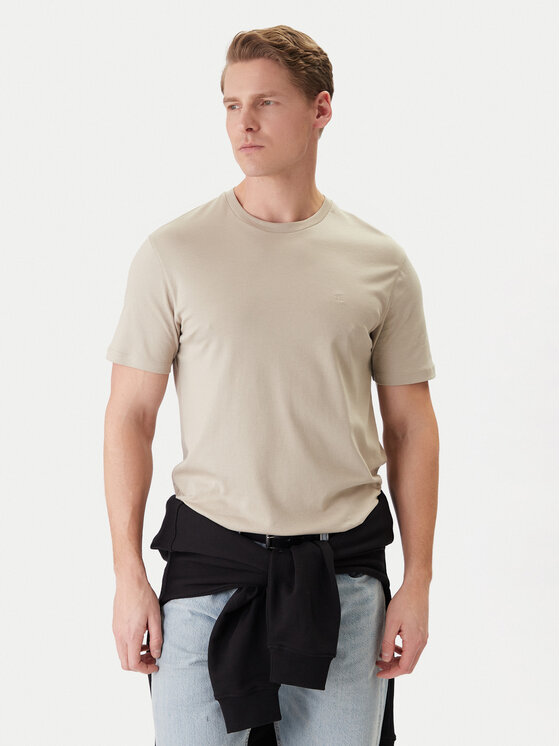 Calvin Klein T-Shirt LV04LB275G Beżowy Regular Fit